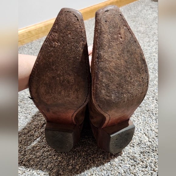 TONY LAMA Womens 9.5 Americana, Navajo Brown Leather, Western Boot, SNIP TOE - Picture 2 of 10